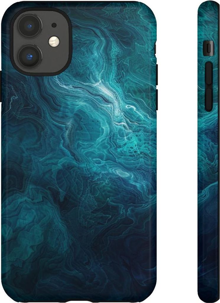 Mystische blaue und türkisfarbene Wirbel – Hülle Kompatibel mit iPhone 11