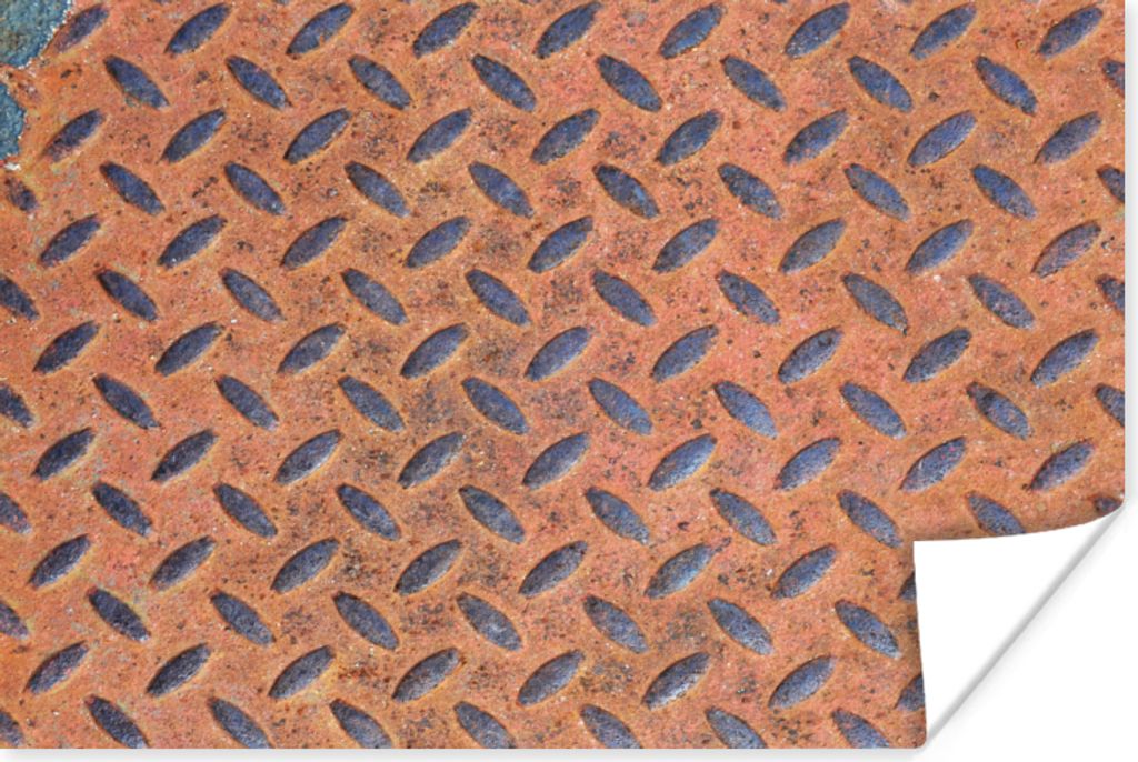 MuchoWow Poster Diamantplatte - Retro - Rost 30x20 cm - Plakate - Print