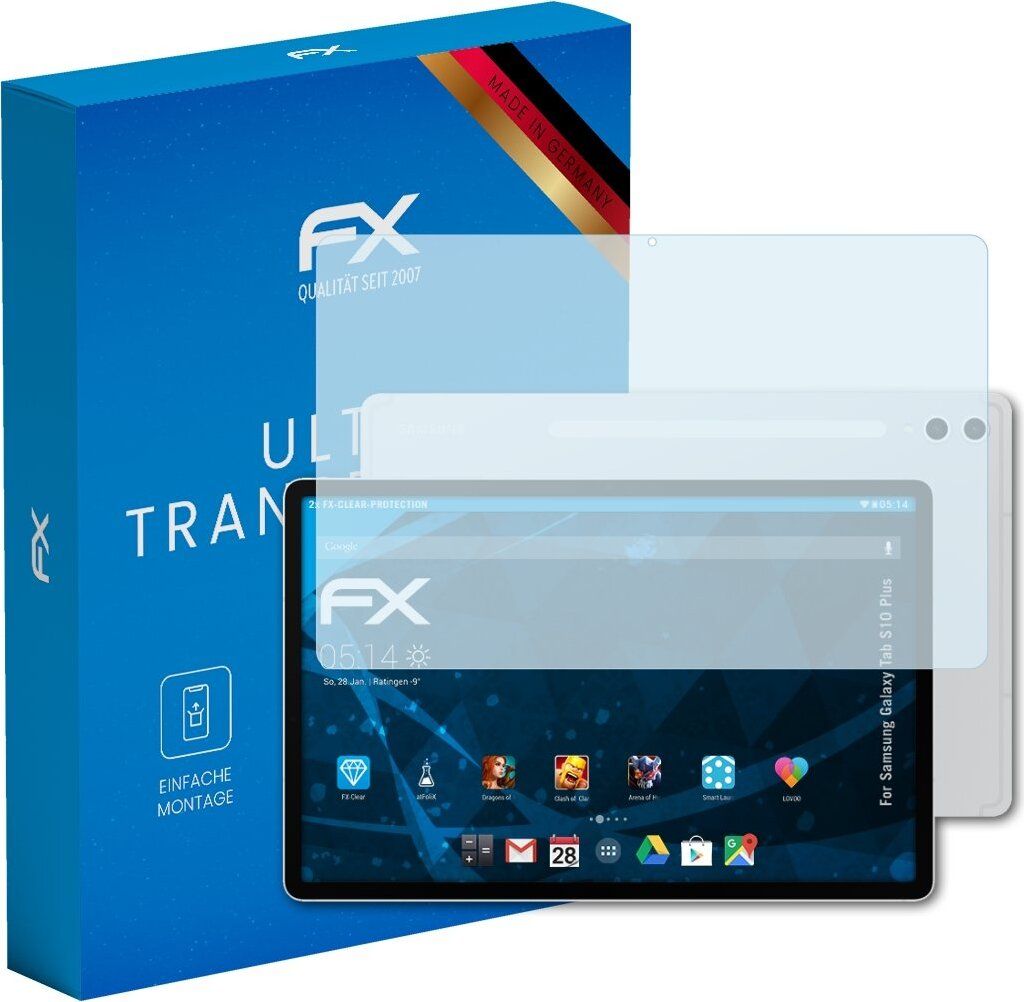 atFoliX FX-Clear 2x Schutzfolie kompatibel mit Samsung Galaxy Tab S10 Plus Displayschutzfolie