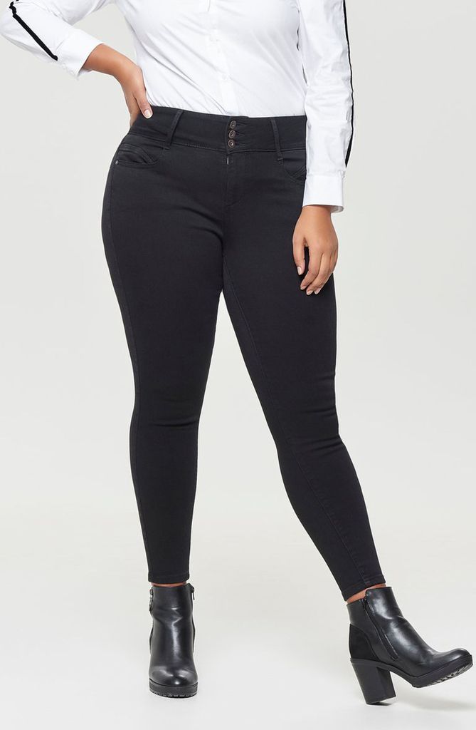 Damen Skinny Jeans High Waist Denim Große Größen Plus Size Übergröße | 48W / 32L