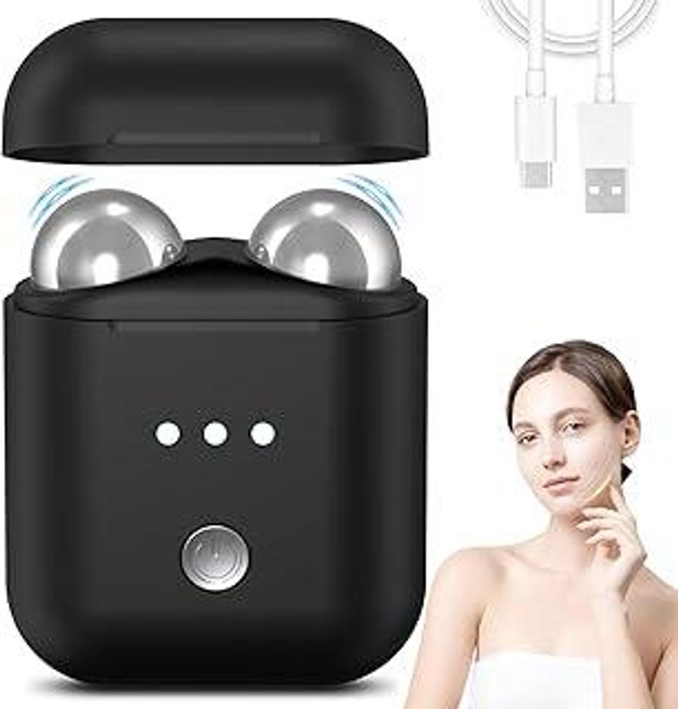 MicroCurrent Face-Lifter, Hoakya Gesichtsmassagegerät gegen falten EMS Gesicht Massagegerät Facial Lifting Doppelkinnentferner mit 3 Intensitäts...