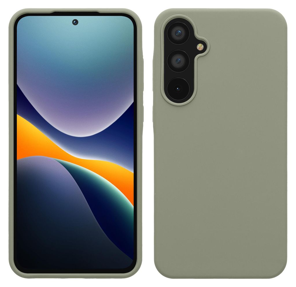 kwmobile Handyhülle für Samsung Galaxy A55 5G Hülle - Case Silikon - Kabelloses Laden - Schutzhülle Cover in Graugrün