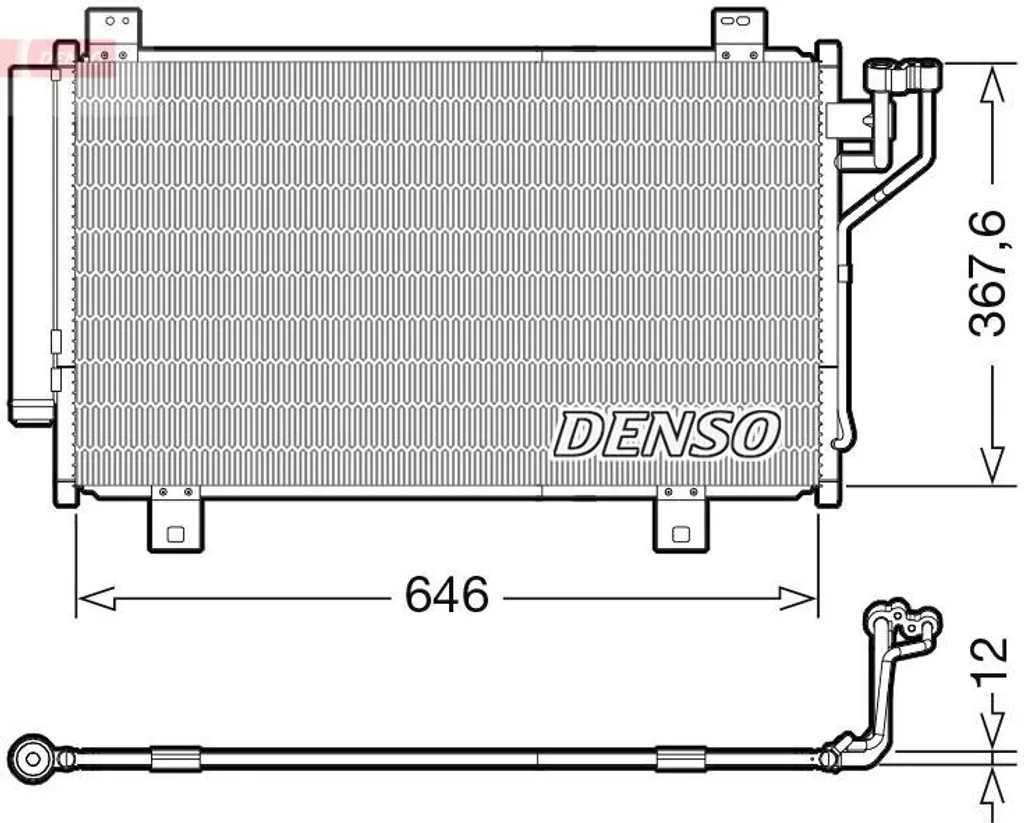 Condenseur AC pour Mazda 3 et 6 : Remplacement circuit clim DENSO DCN