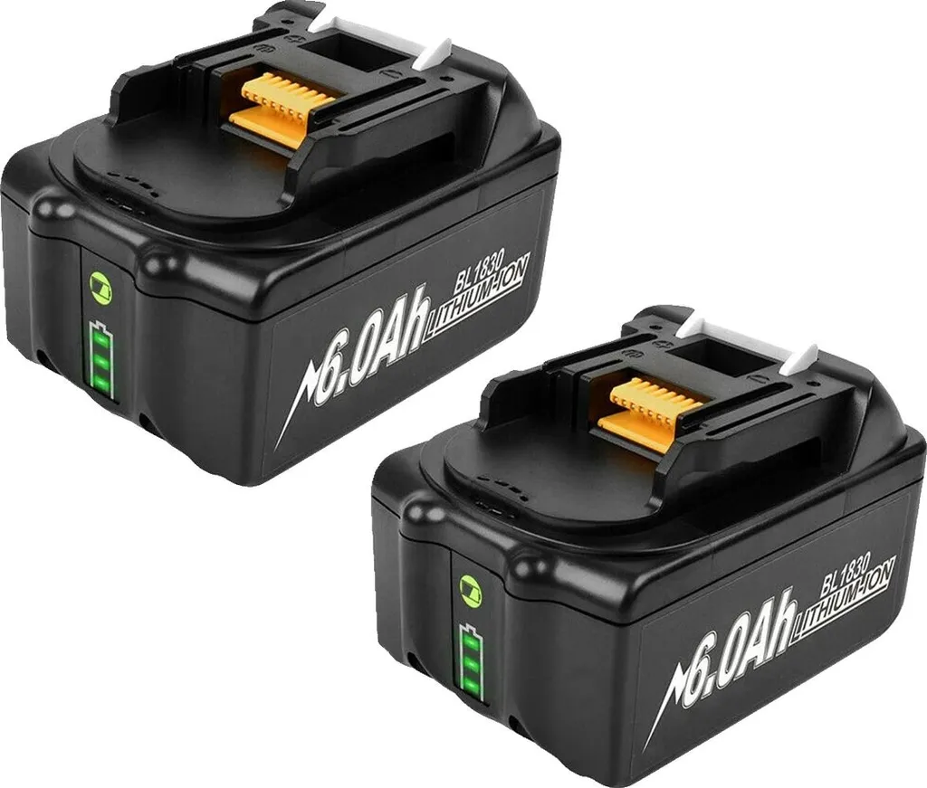 2x Batteria 18V 6.0Ah Alta Capacità 9000mAh per Utensili Elettrici