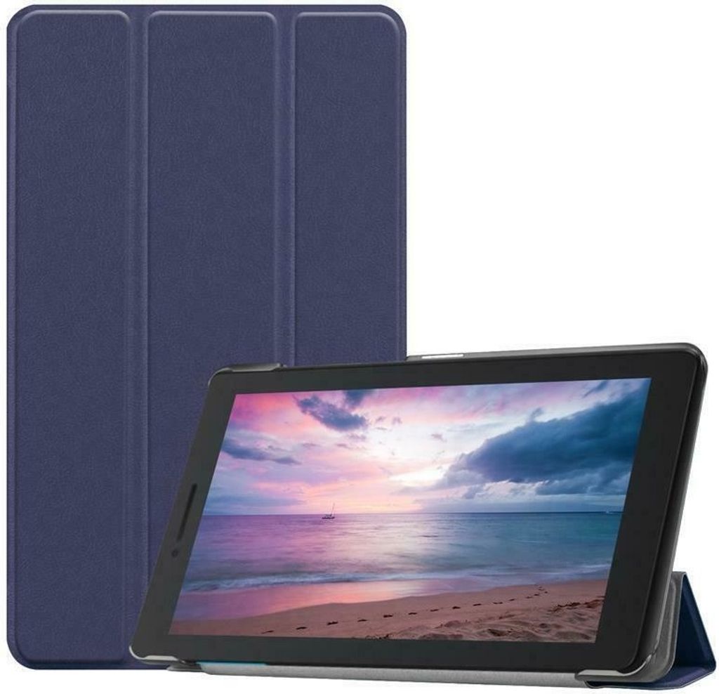 Case2go - Hülle kompatibel mit Lenovo Tab E8 8 inch (2019) - Mit Standfunktion - Kunstleder Tablet Case Schutzhülle - Dunkelblau