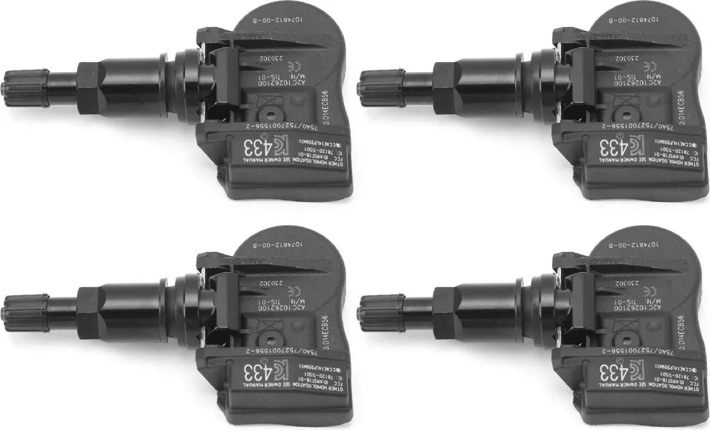 Lot de 4 Valves TPMS 433 MHz Système de Surveillance Pression Tesla S/3/X