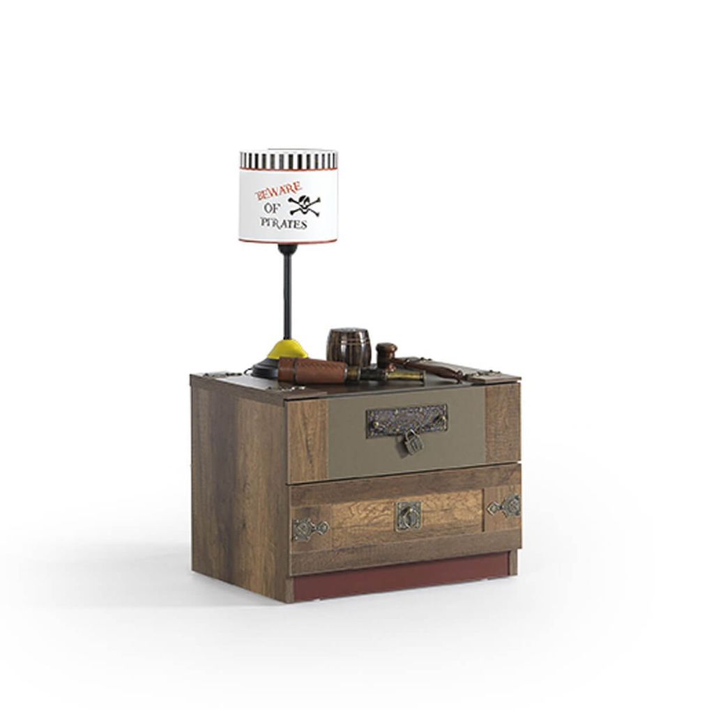 Korsan Pirat Nachtkonsole in braun für Kinderzimmer