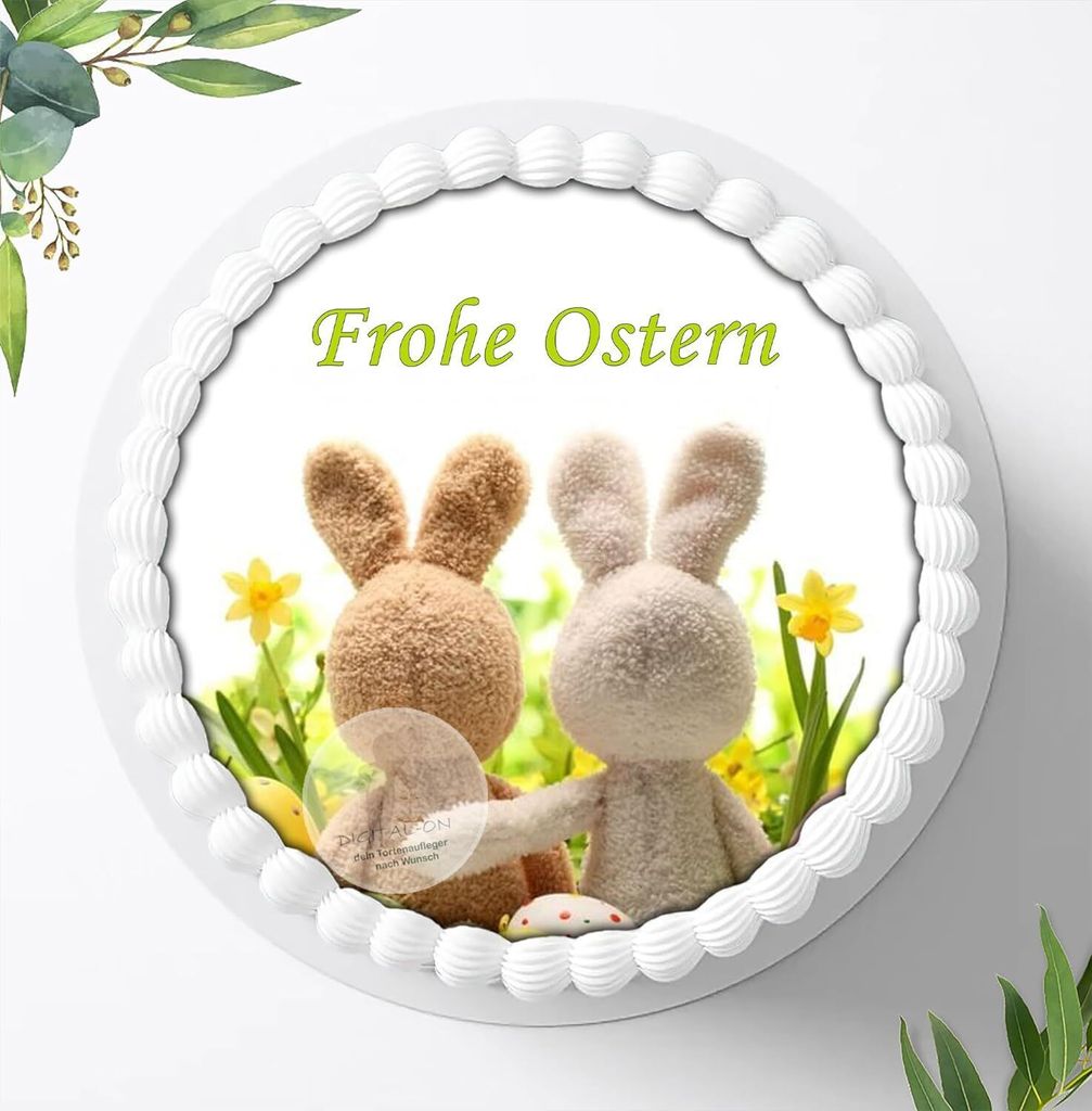 Für die Geburtstags Torte ein Tortenaufleger, Zuckerbild mit dem Motiv: Ostern, Essbares Foto für Torten, Fondant, Ø 20cm, 0161w