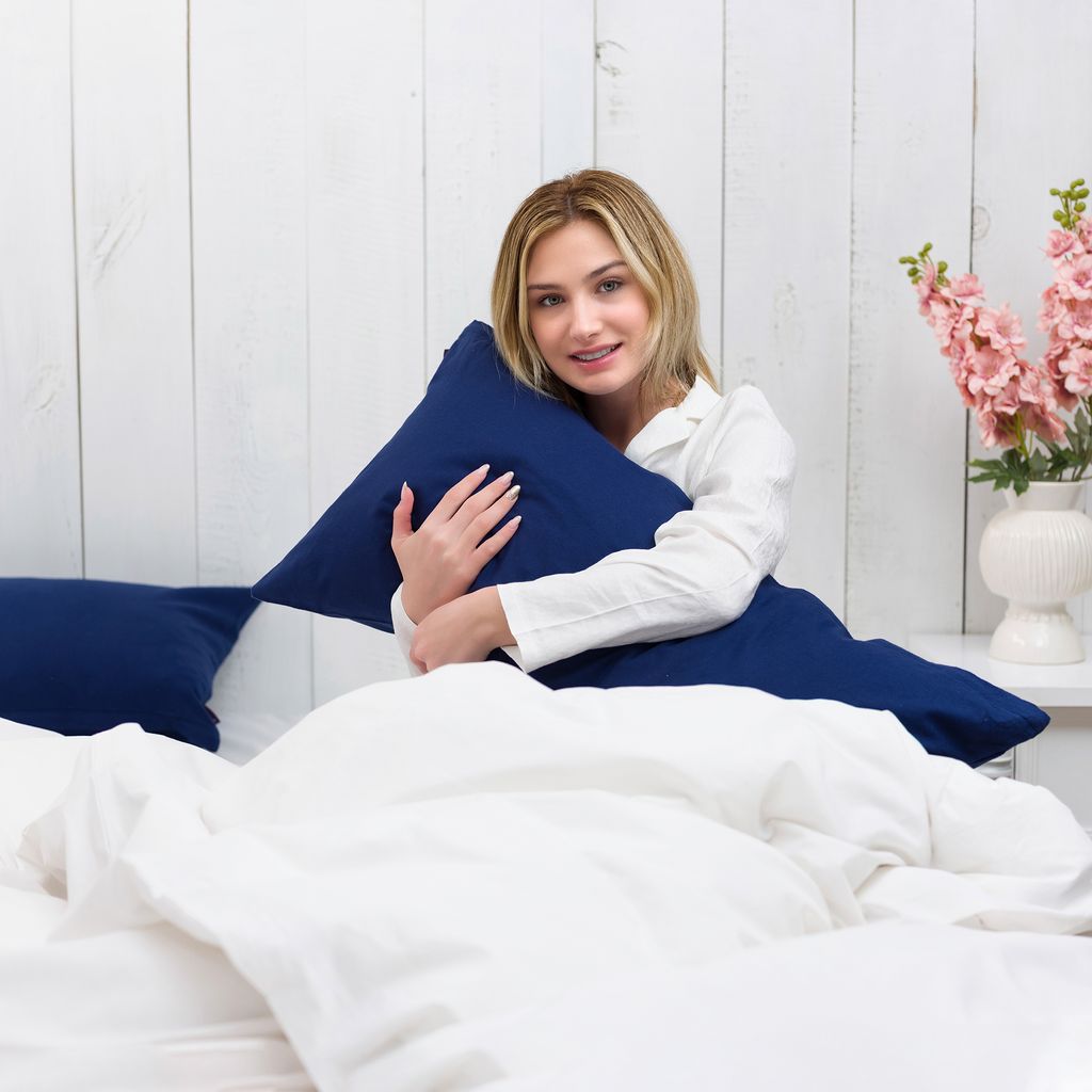 Sada 2 povlaků na polštáře Brielle ze 100% bavlny a flanelu Obrázek produktu 