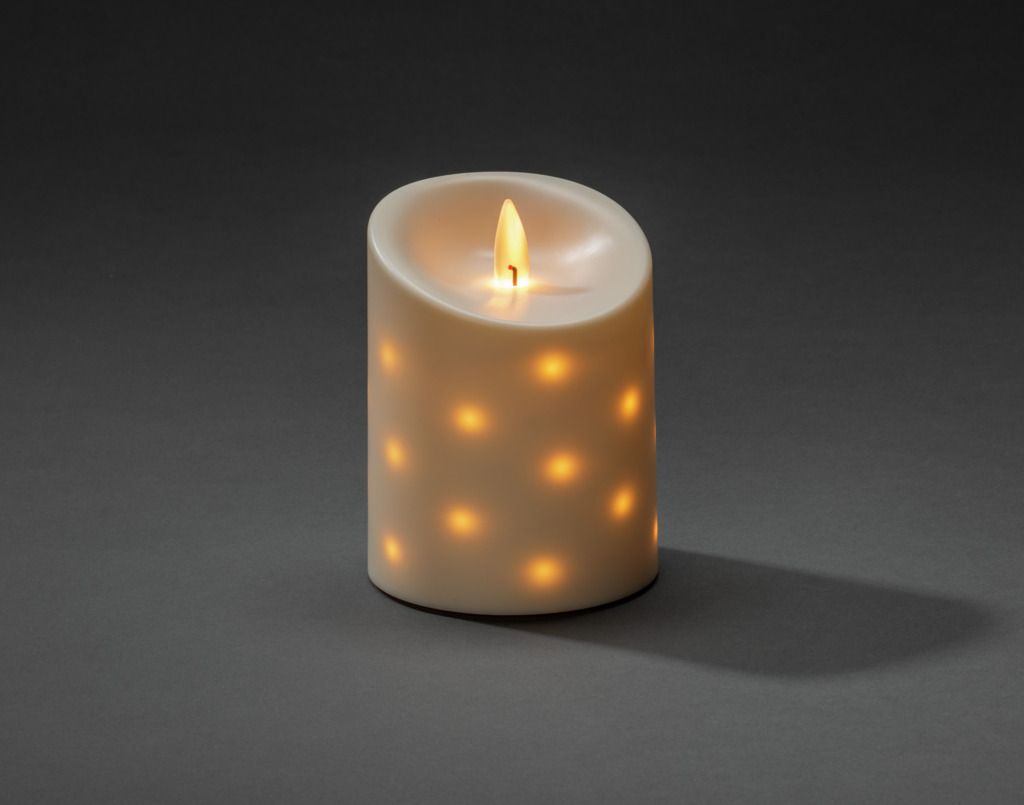 Konstsmide LED Kerze, mit 8h Timer, 1 warm weiße Diode, batteriebetrieben, Außen (IP44), Batterie: 2 x D 1,5V (exkl.) - 1848-100
