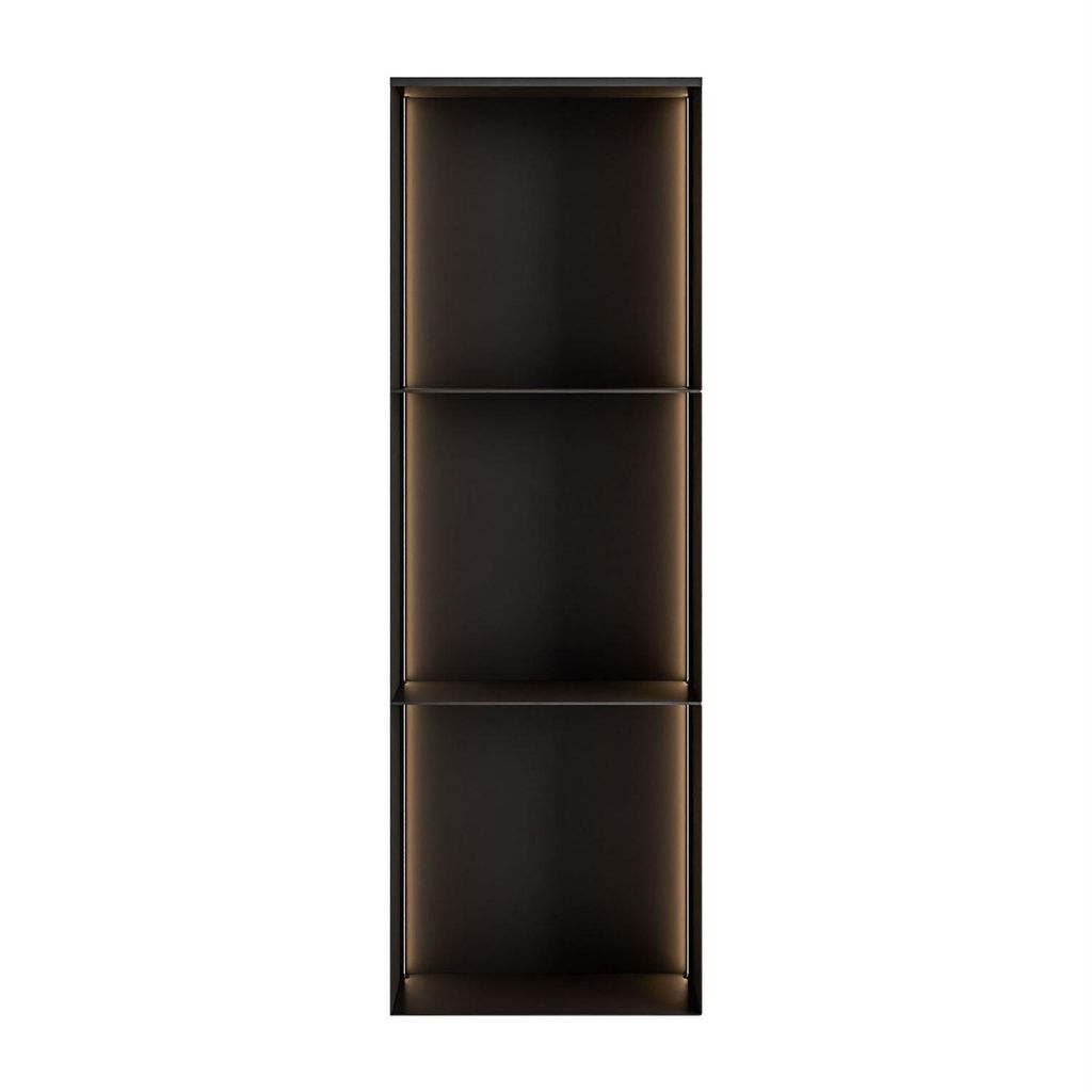 Metallregal QUADRO III mit LED Beleuchtung, Schwarz