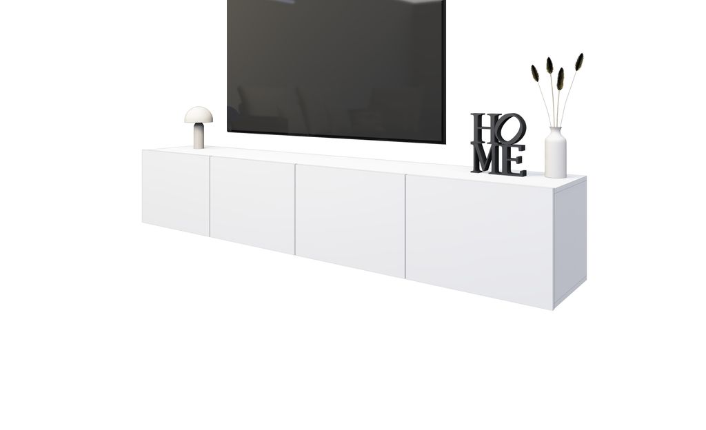 Kommode Lowboard "Sophia" hängend 200cm 4-türig weiß matt Produktbild 