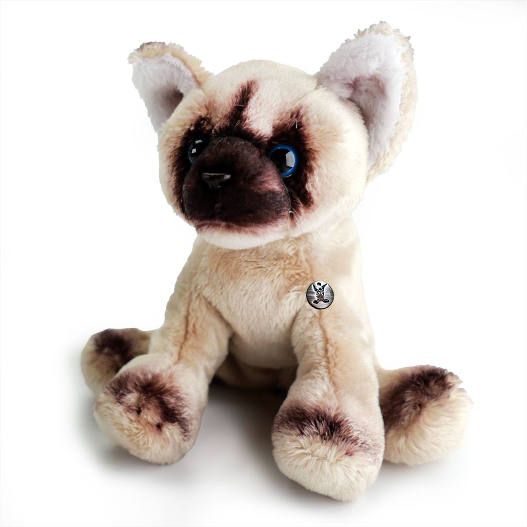 Katze Burma Siamkatze Kuscheltier Plüschtier sitzend beige blaue Augen SIMBAD