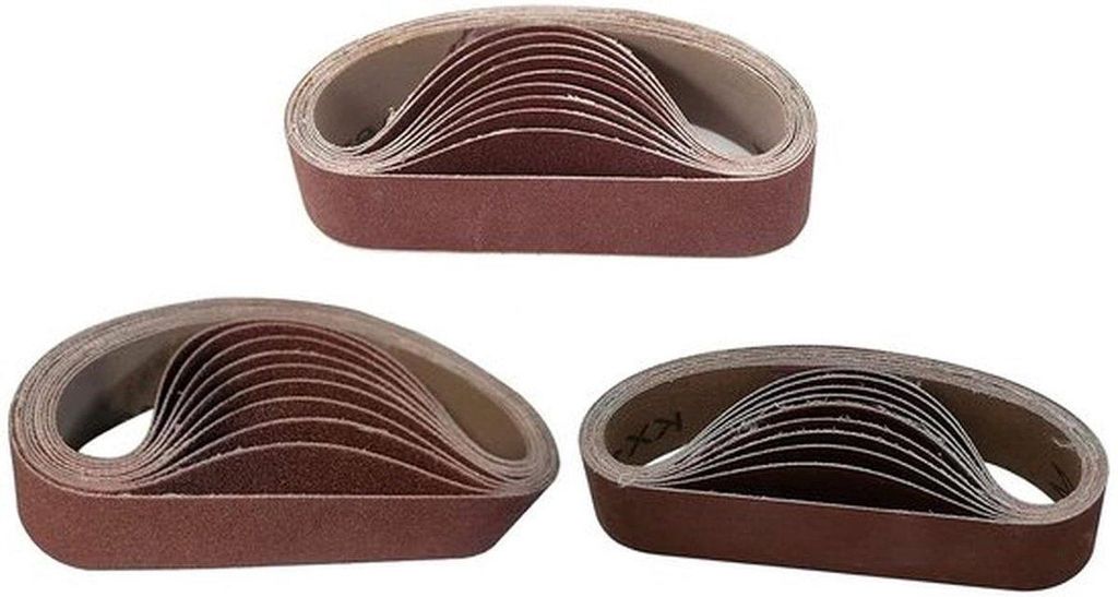 Sandschuurbänder 30 Stück 30 x 330 mm für Holzverarbeitung und Rostentfernung, 80/240/800 Körnung für Schleifmaschinen und