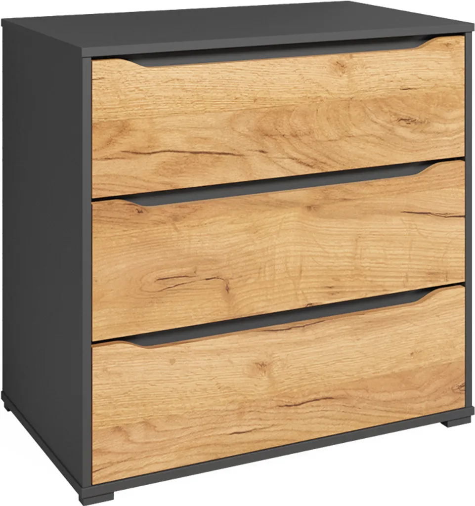 Buffet Chêne Doré Vicco Ruben 48x77.6 cm Compact à Tiroirs Robustes