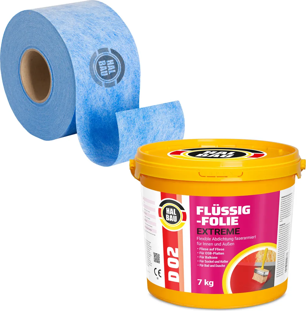 Kit d'étanchéité H305 film liquide 7kg avec bande pour balcon et douche