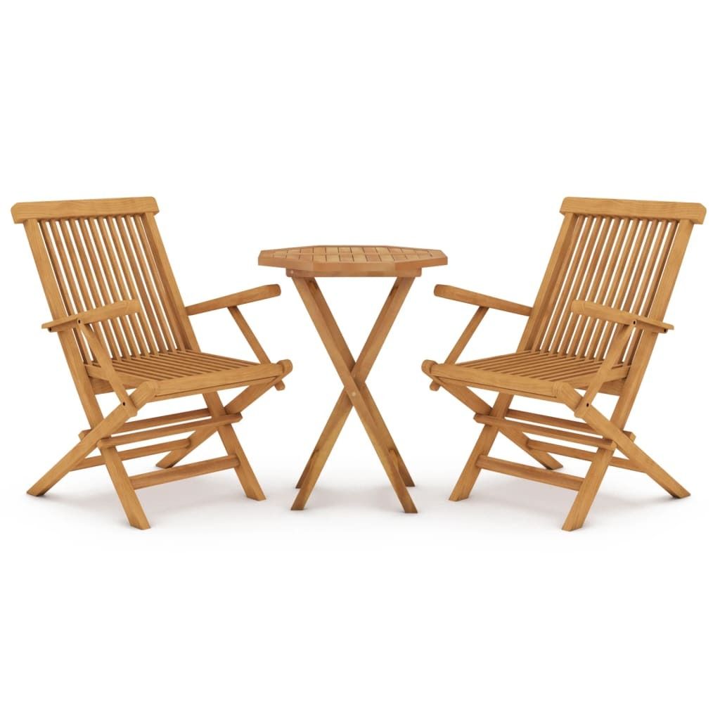 3-tlg. Garten-Essgruppe Massivholz Teak
