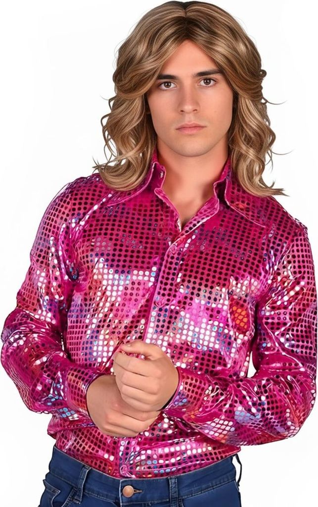 Disco Herrenhemd Pink Hochwertig - L