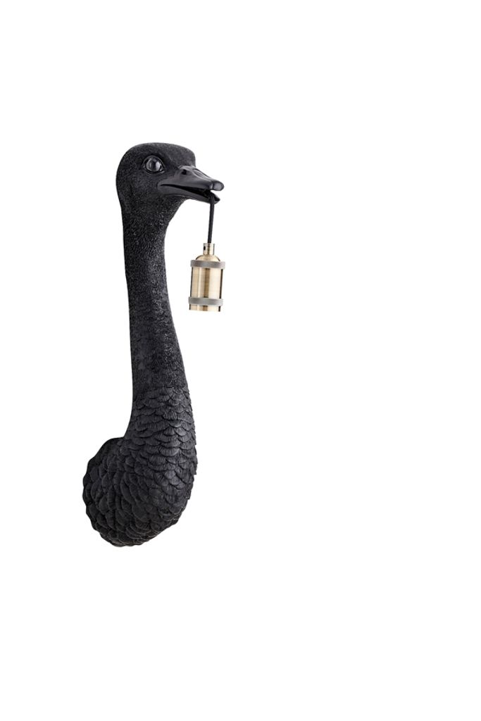 Light & Living - wandleuchte - Ostrich - schwarz - kunststoff - tierlampe - E27 - 3123112