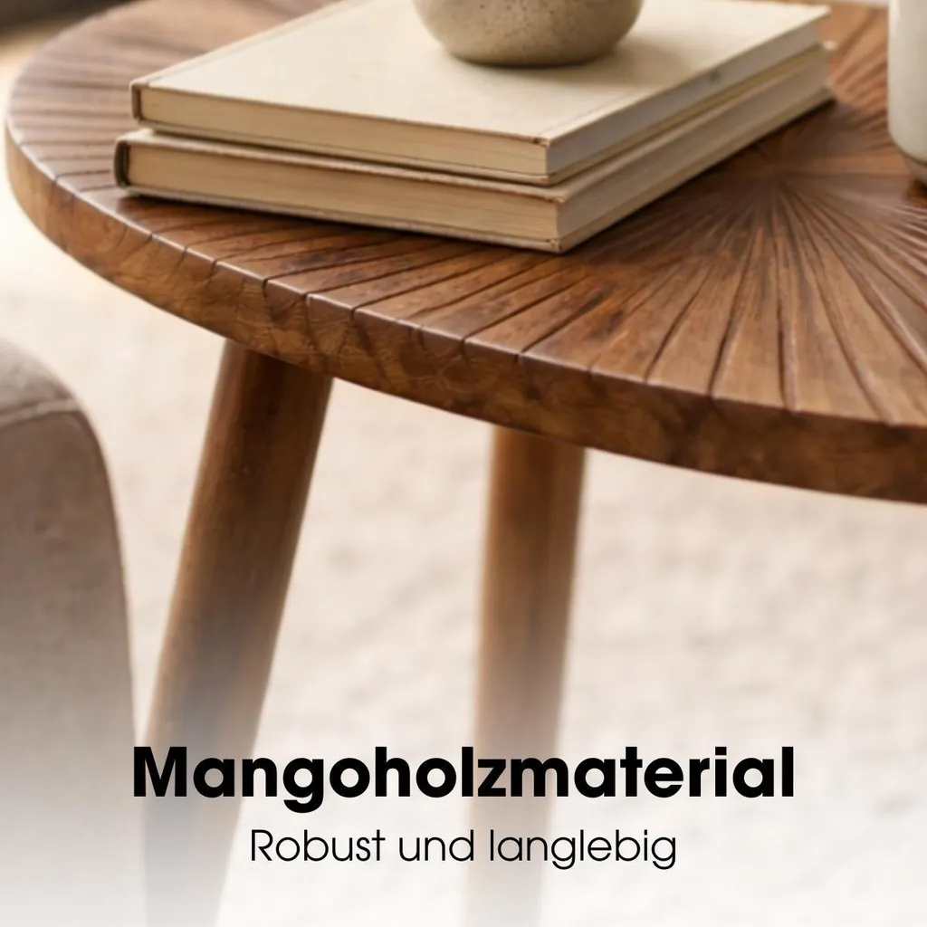 Table d'appoint compacte en manguier pour optimiser les petits espaces