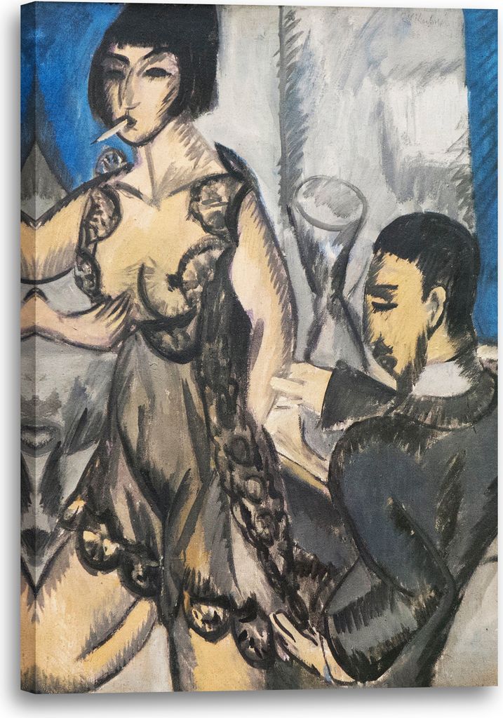 Leinwandbild (60x80cm): Ernst Ludwig Kirchner - Paar im Zimmer, echter Holz-Keilrahmen inkl. Aufhänger, handgefertigt in Deutschland