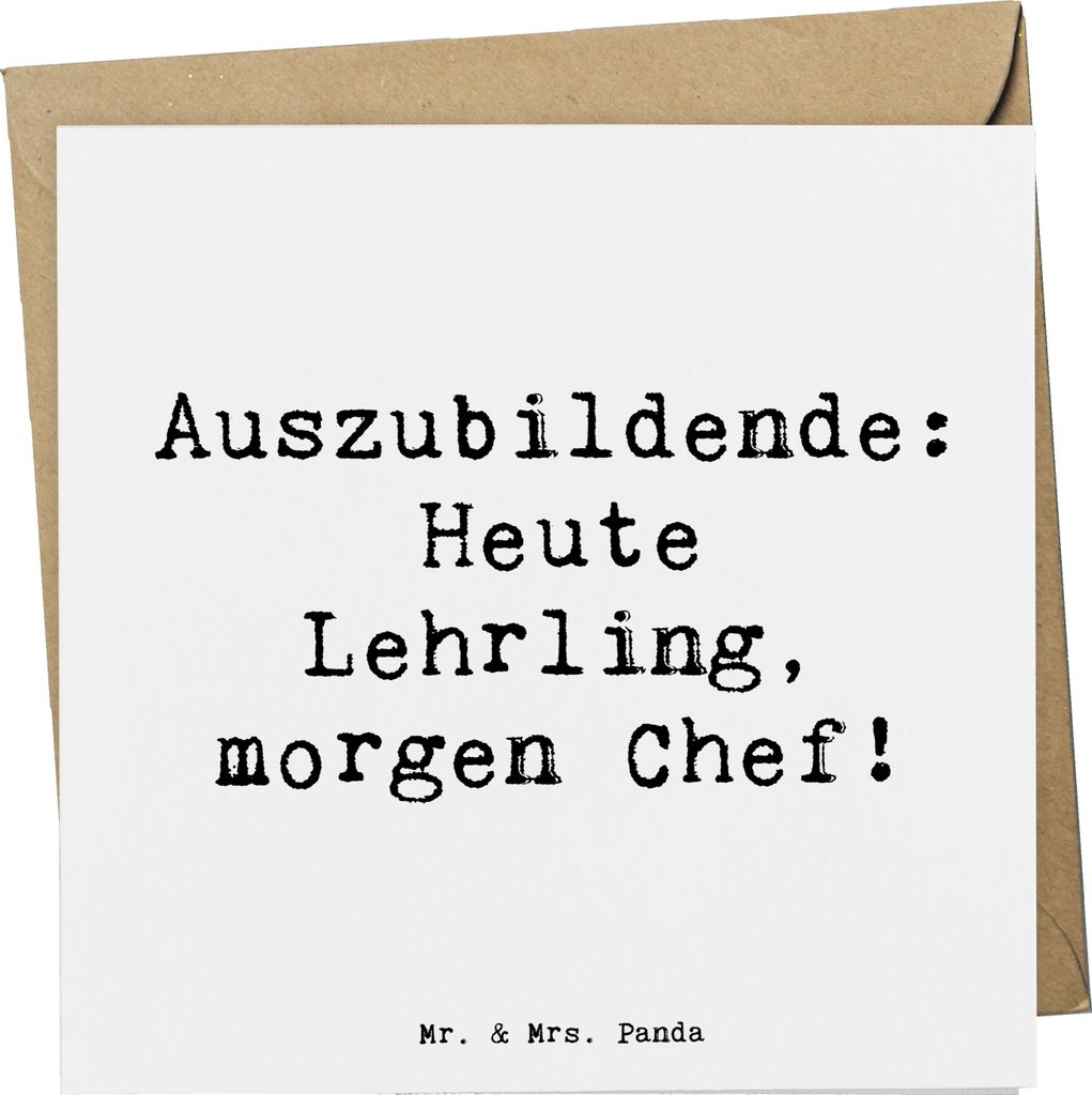 Mr. & Mrs. Panda Grußkarte Spruch Auszubildende Chef - Weiß - Geschenk, Beruf, Glückwunschkarte, kreative Geschenke, faltkarte, Lernen, Berufe, ...