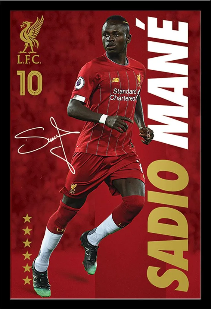 Décorez votre chambre avec le Poster Liverpool Sadio Mané prêt à poser