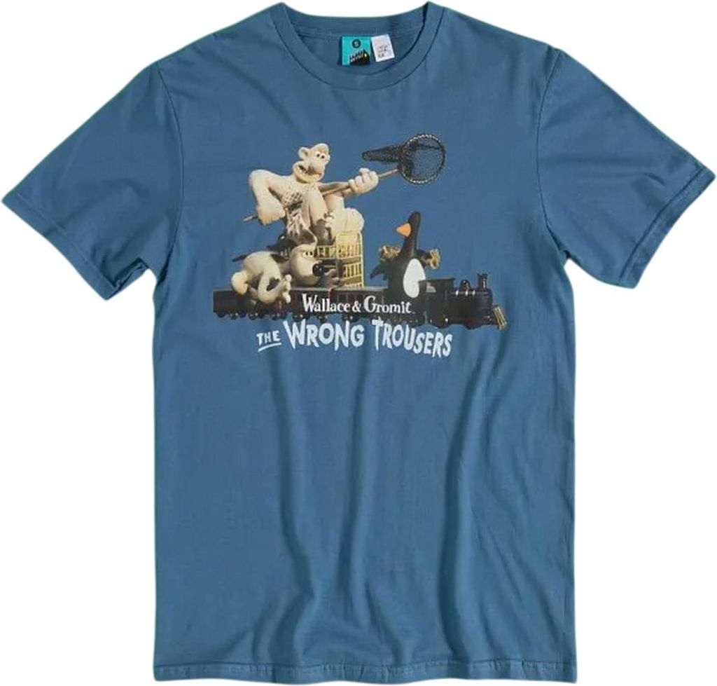 Wallace and Gromit - "The Wrong Trousers Train Scene" T-Shirt für Herren/Damen Uni TT294 (M) (Indigo)