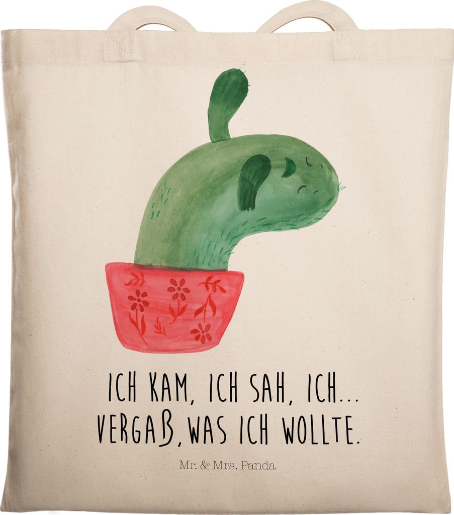 Mr. & Mrs. Panda Tote Bag Kaktus Mama - Transparent - Geschenk, Motivation, Büro, Tasche, Quote, Ärger, dokumententasche, festival, Jutebeutel, L...