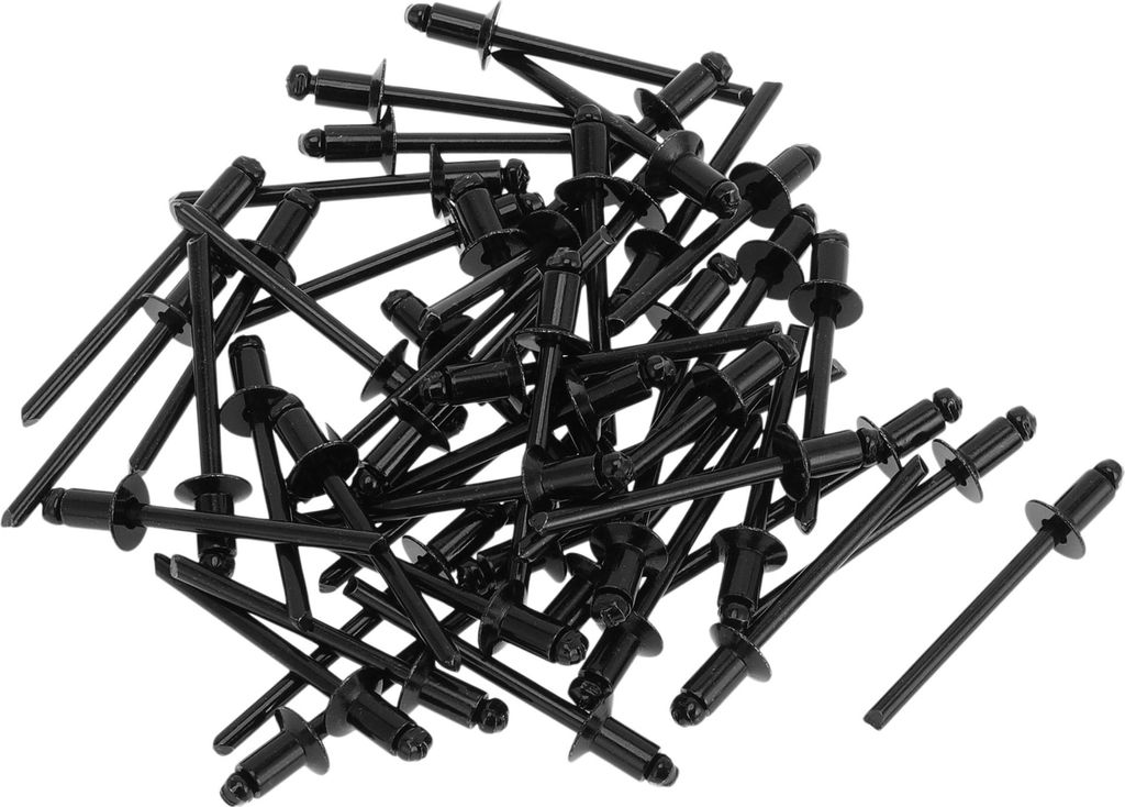 Offene Enden Großkopf Blindnieten Schwarz 50 Stück 4,8 mm Griffdurchmesser 8 mm Grifflänge 9,5 mm Flanschdurchmesser Eisen