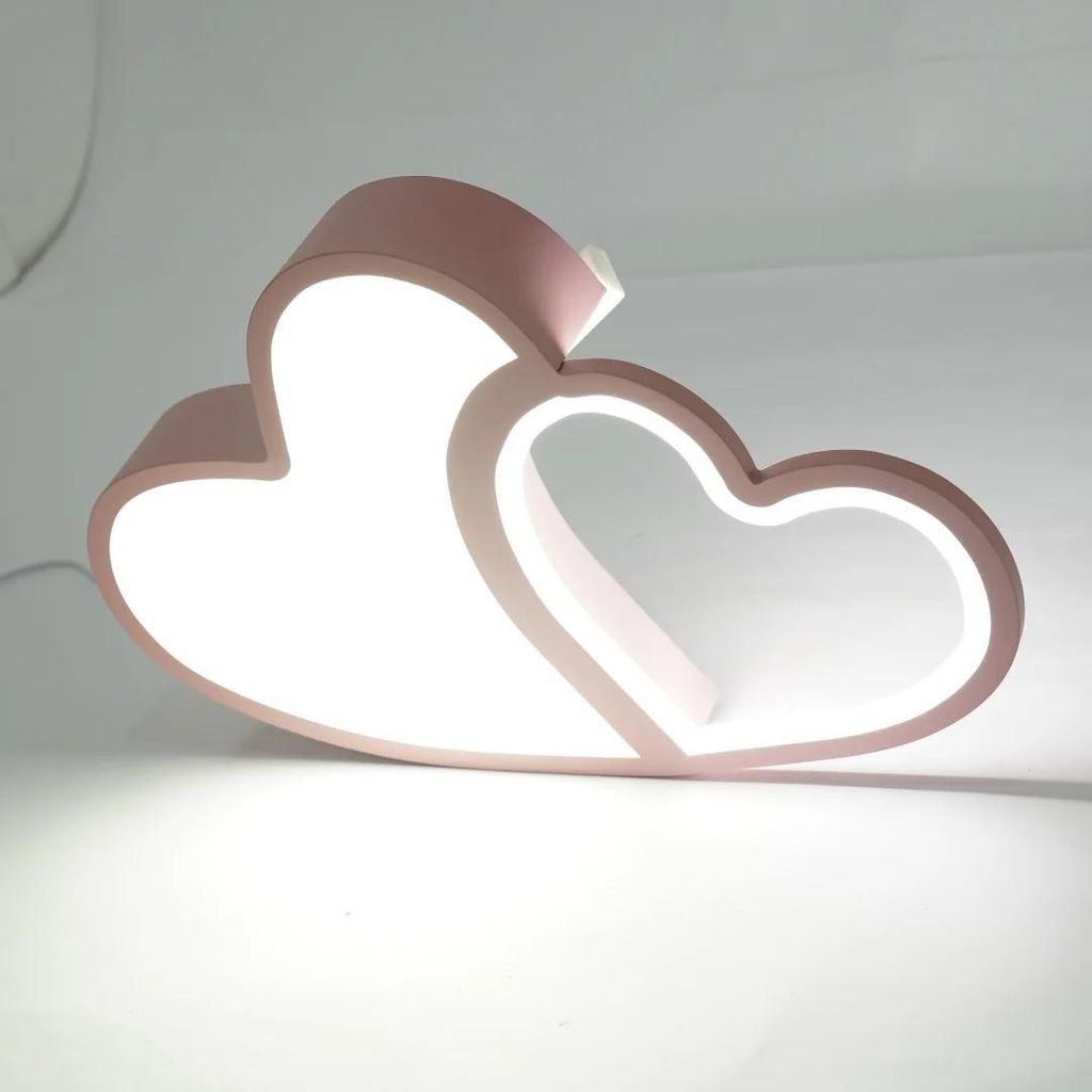 Kinderzimmer Deckenleuchte - LED Herzform - Dimmbar mit Fernbedienung - 220 V - Weißes Licht - 249–2000 lm - Rosa