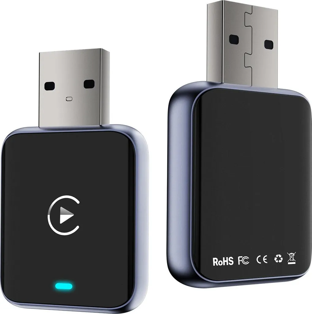 INF Adaptateur CarPlay Filaire à Sans Fil - Boîtier de Connectivité Bleu