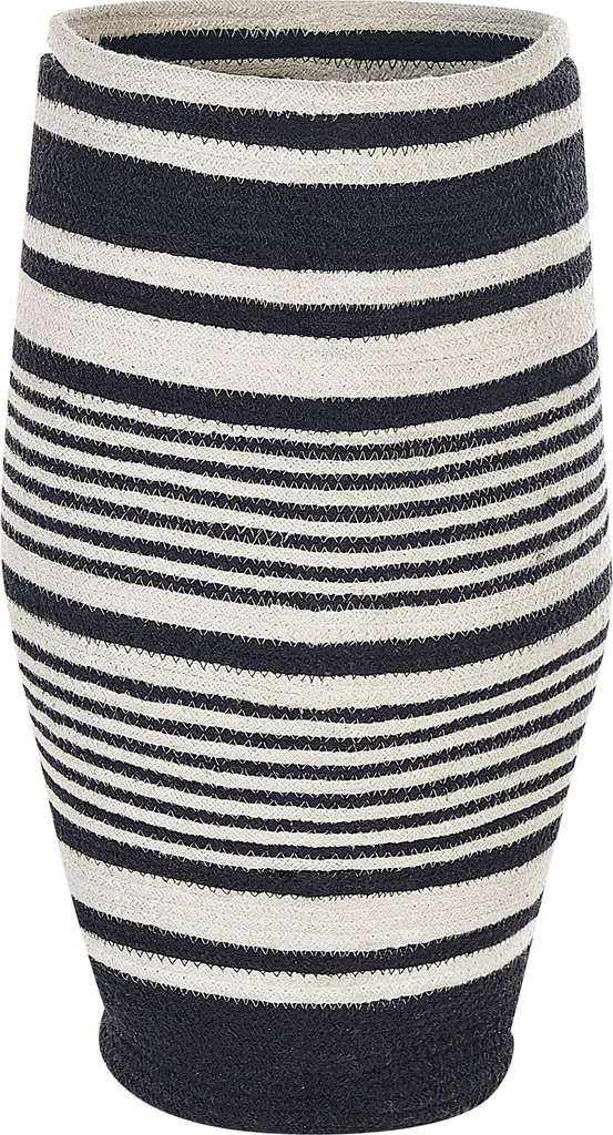 Panier de rangement bohème en coton tressé noir/blanc 40x40 cm - Déco