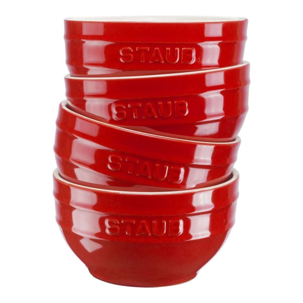 Staub Ceramique Bowl set 0.4 L Round Ceramic Red 4 pc(s)