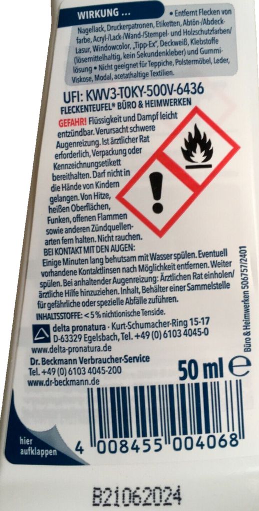 Dr Beckmann | Smacchiatore liquido - 50 ml - Stain Devil - Immagine del prodotto 