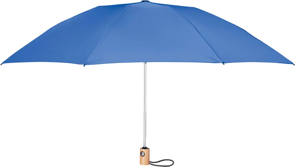 Leeds MO889 Ombrello Pieghevole Eco-friendly | Blu Reale e Bambù