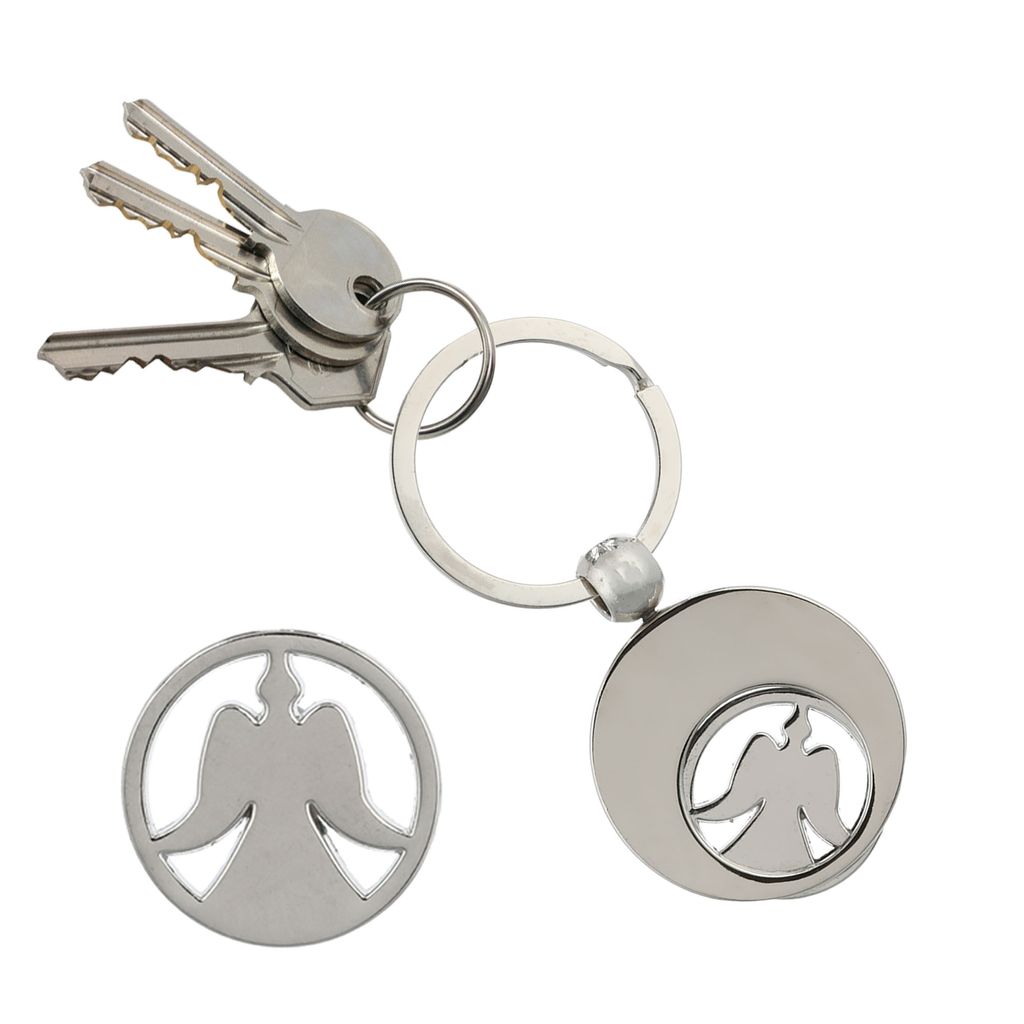 Schlüsselanhänger Engel mit Einkaufswagenchip Schlüsselring Schlüssel Ring 