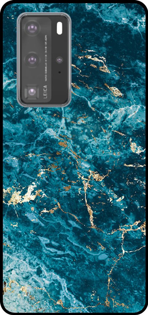 Smartphonica Telefon Fall geeignet für Huawei P40 Pro mit Marmor-Druck - TPU zurück Abdeckung Fall blau Marmor-Design - Blau