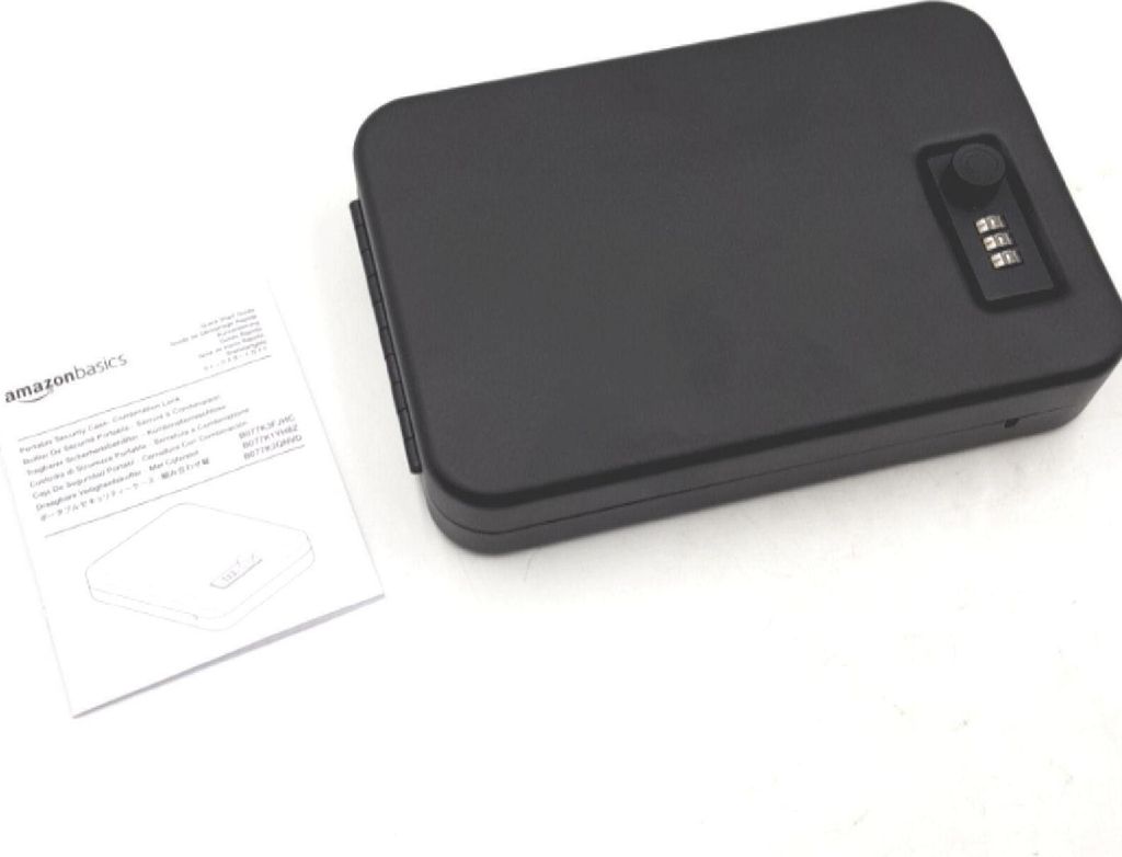 Amazon Basics Aufbewahrungsbox Sicherheitstasche Dokumentenschutz XL Organizer Tasche Schwarz Schutz Sicherheitslösung Dokumentenaufbewahrung