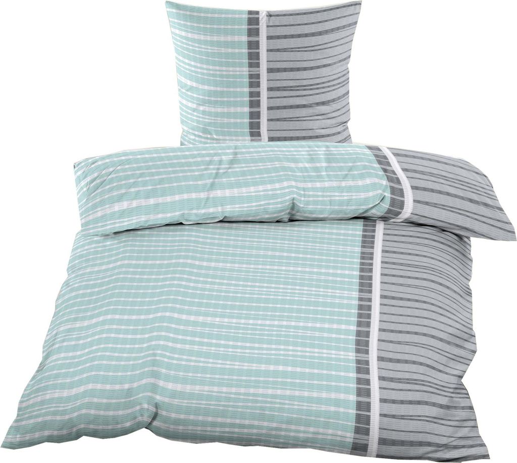 Seersucker Bettwäsche 4 tlg. 135 x 200 mit Reißverschluss Produktbild 