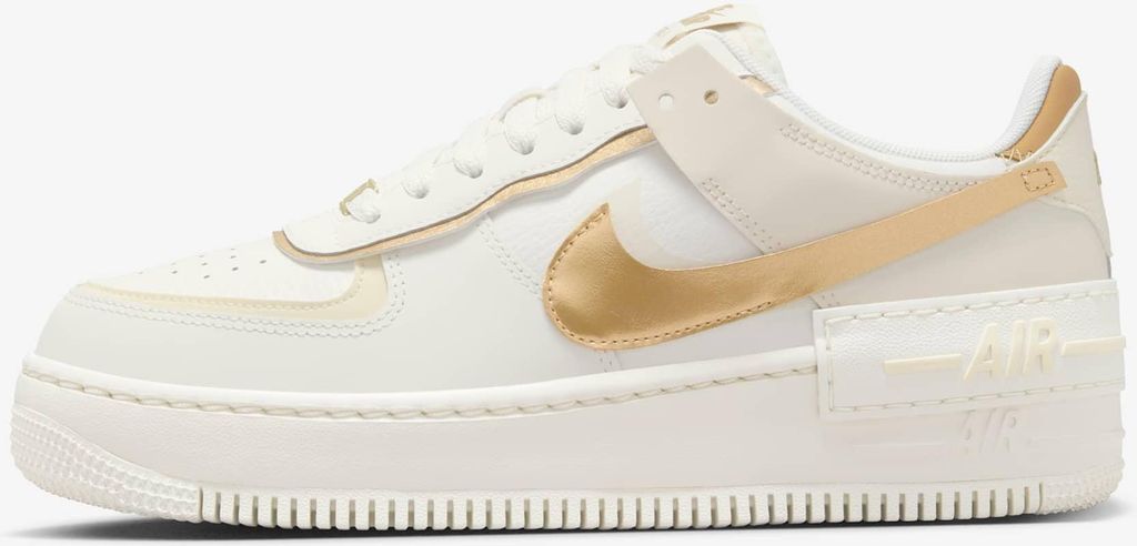 Nike Air Force 1 Shadow "Metallic Gold Sail Coconut Milk", Größe: 42,5