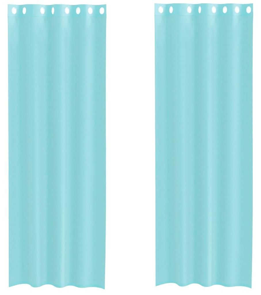 vidaXL Voile Rideaux avec oeillets 2 pcs. Turquoise Image du produit 