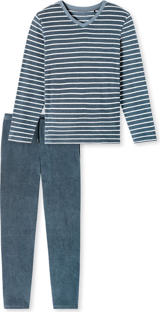 Schiesser Herren Schlafanzug lang jeansblau 50