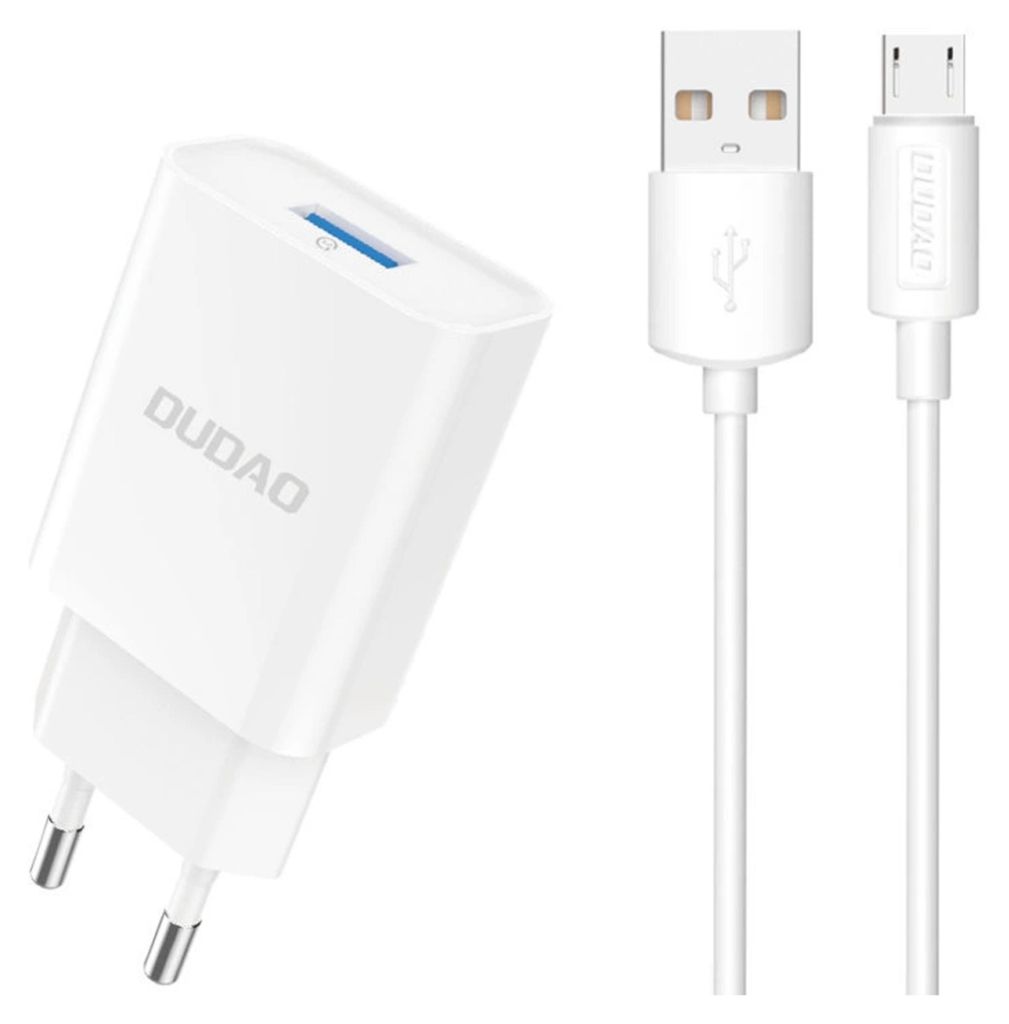 Dudao A4Eu Usb-A 2.1A Nástěnná Nabíječka - Bílá + Usb-A - Obrázek produktu 