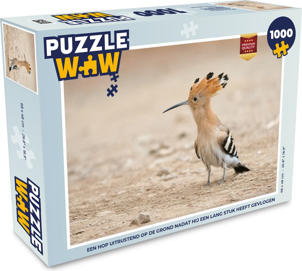 MuchoWow Puzzle 1000 Teile Ein Wiedehopf ruht sich nach einem langen Flug auf dem Boden aus - Erwachsene - Rätsel