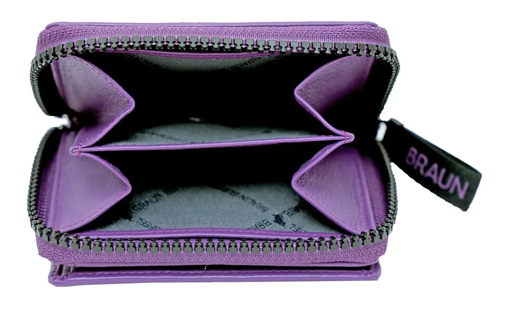 Petit portefeuille cuir pourpre Capri : Idéal pour sacs à main chic - 6