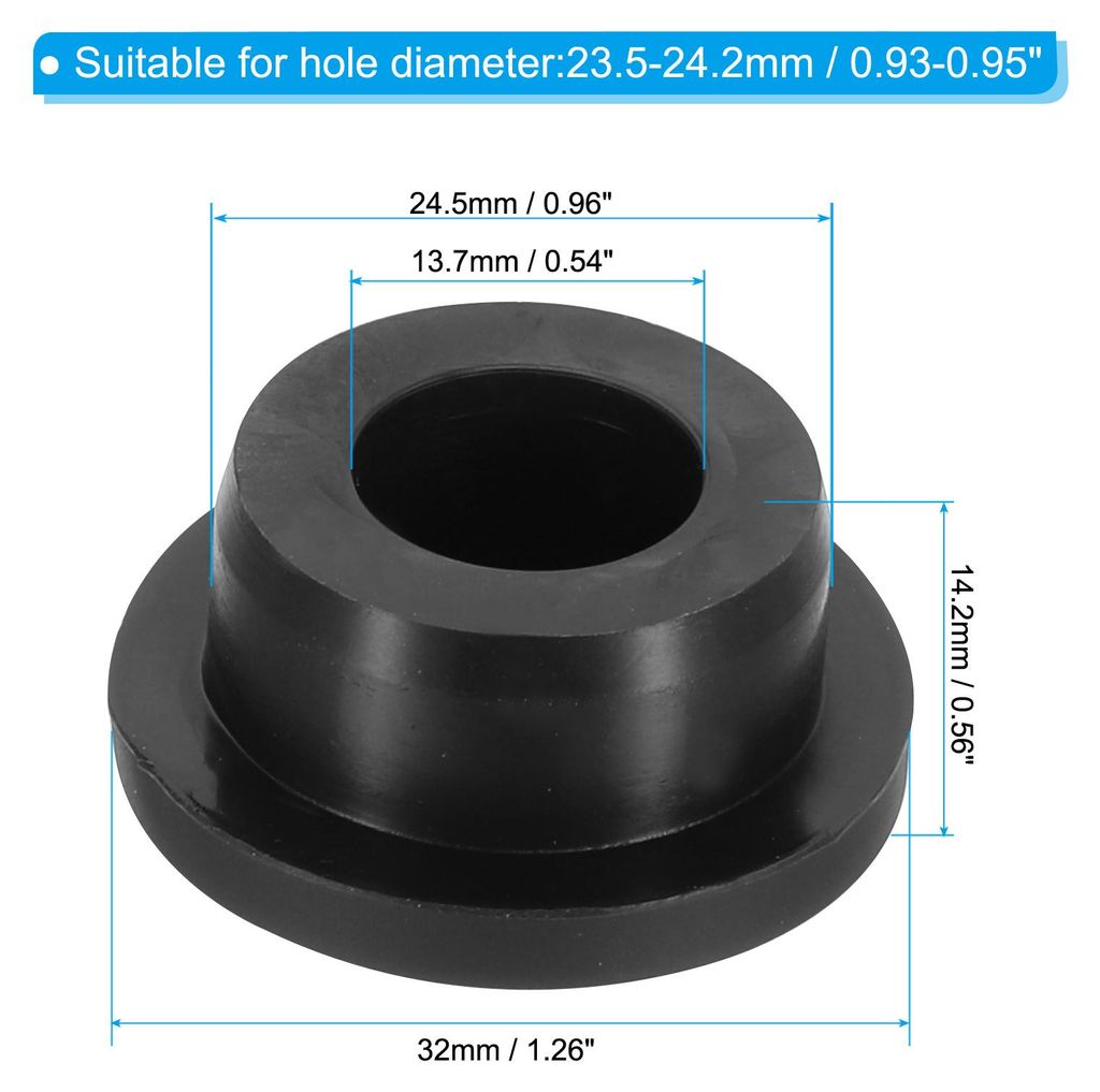 24,5 mm Durchmesser Gummistopfen, 6 Stš¹ck Silikon Verschlussstopfen fš¹r 23,5-24,2 mm Loch, Schwarz