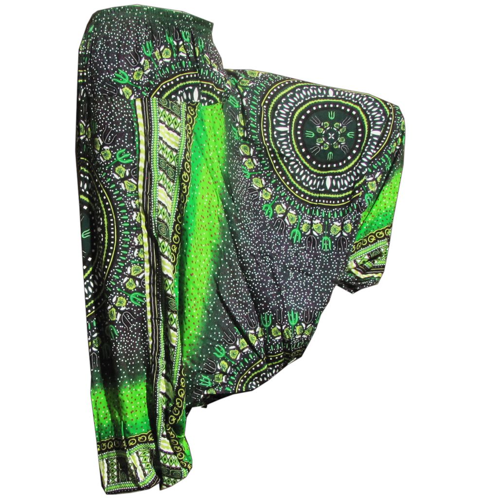 PANASIAM Pantaloni Harem Geometrix - Cotone Naturale Con Stampa Giapponese, Unisex