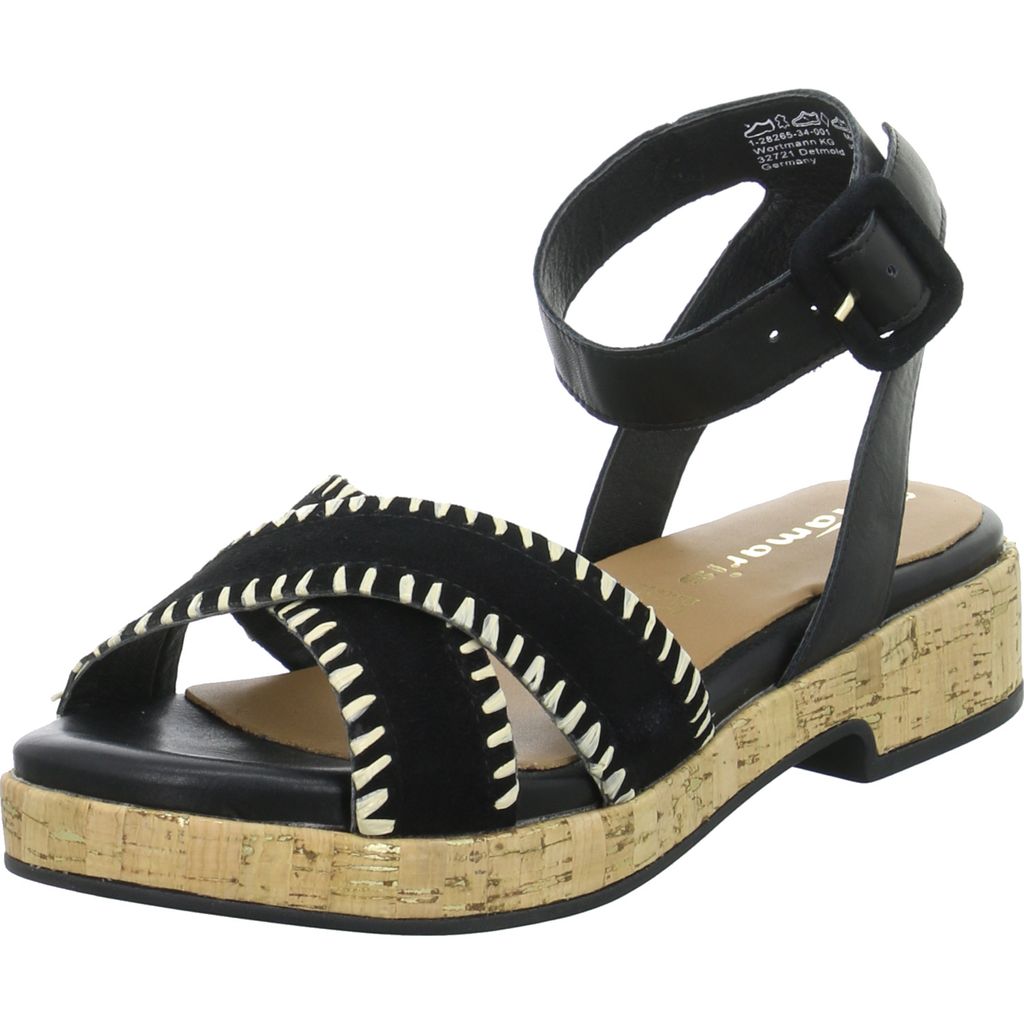 Tamaris Damen flache Sandaletten Art: 1-1-28265-34-001 in schwarz (Größe:38)