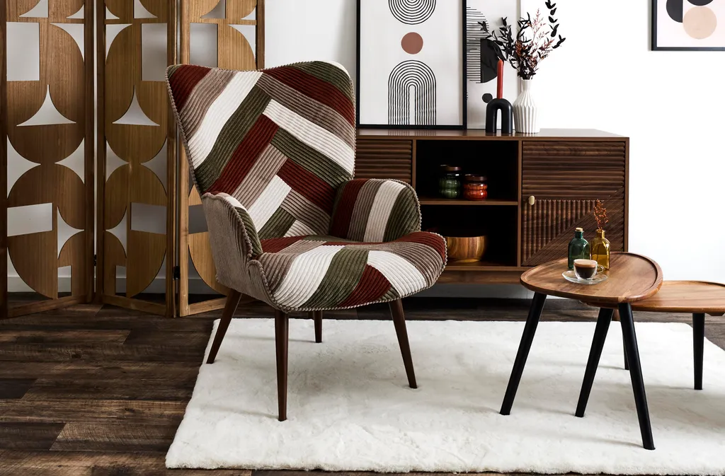 Fauteuil de Lecture Scott Patchwork Cotele pour Salon et Chambre - 8
